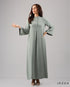 Heavy Polyester A line Dress With Lantern Sleeve 58732
